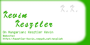 kevin kesztler business card